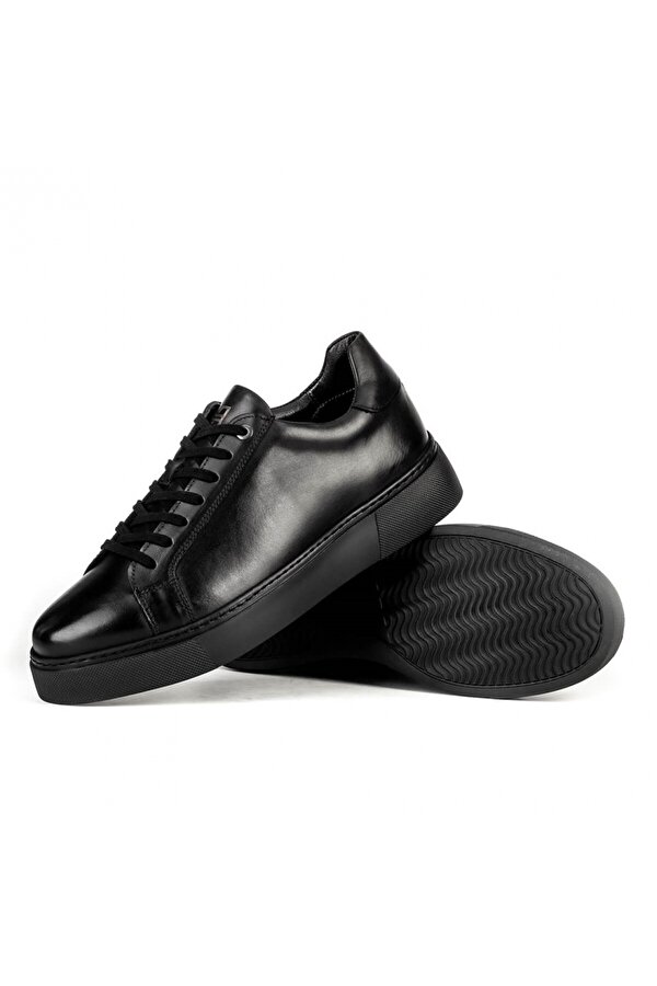 Cabani Hakiki Deri Siyah Bağcıklı Erkek Spor Ayakkabı ZB8151