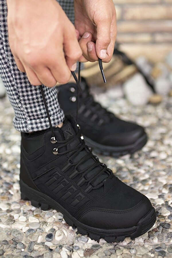 Xstep X-Step X6 Siyah Termal Kürklü Kışlık Erkek Bot Ayakkabı NF8602