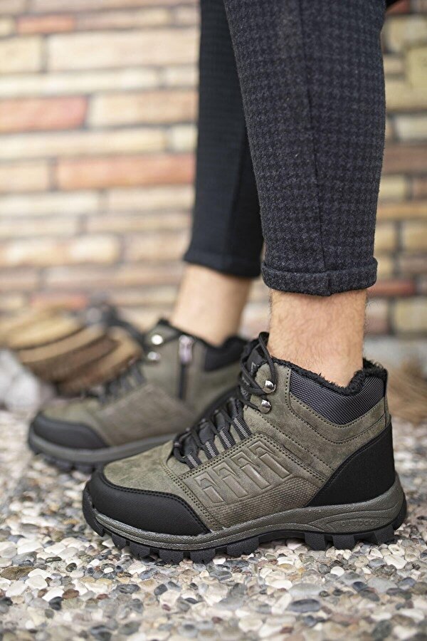 Xstep X-Step X6 Haki Termal Kürklü Kışlık Erkek Bot Ayakkabı