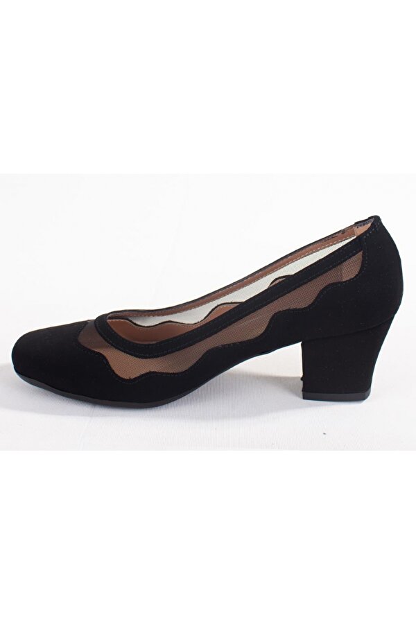 Dagoster DZA07-726188637 Siyah Süet Klasik Topuklu Kadın Ayakkabı FN9560