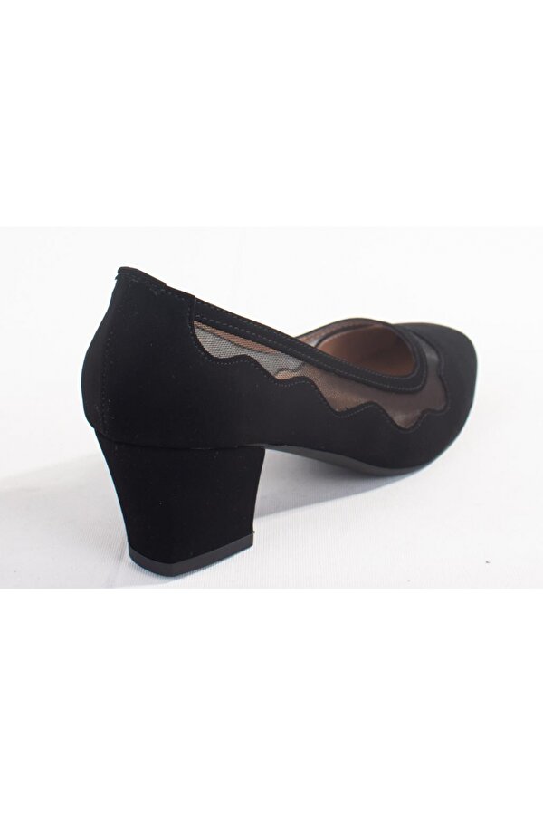 Dagoster DZA07-726188637 Siyah Süet Klasik Topuklu Kadın Ayakkabı FN9560