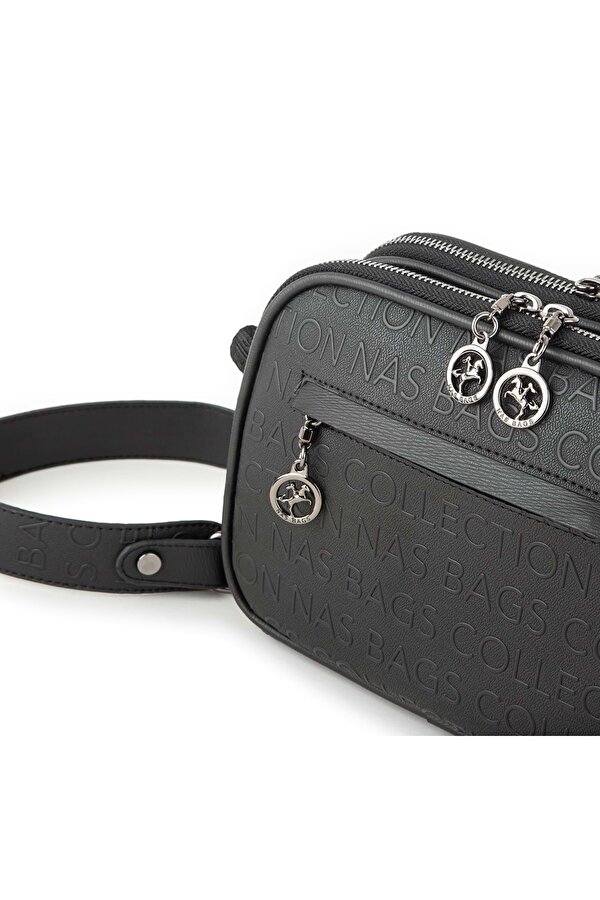 byHAKAN nas bag-1207 GOFRAJ KADIN OMUZ ÇANTA SİYAH