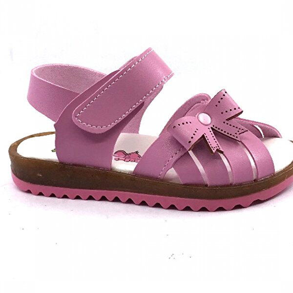 Şirin Bebe 03 Pembe Kız Çocuk Bebe Sandalet Ayakkabı