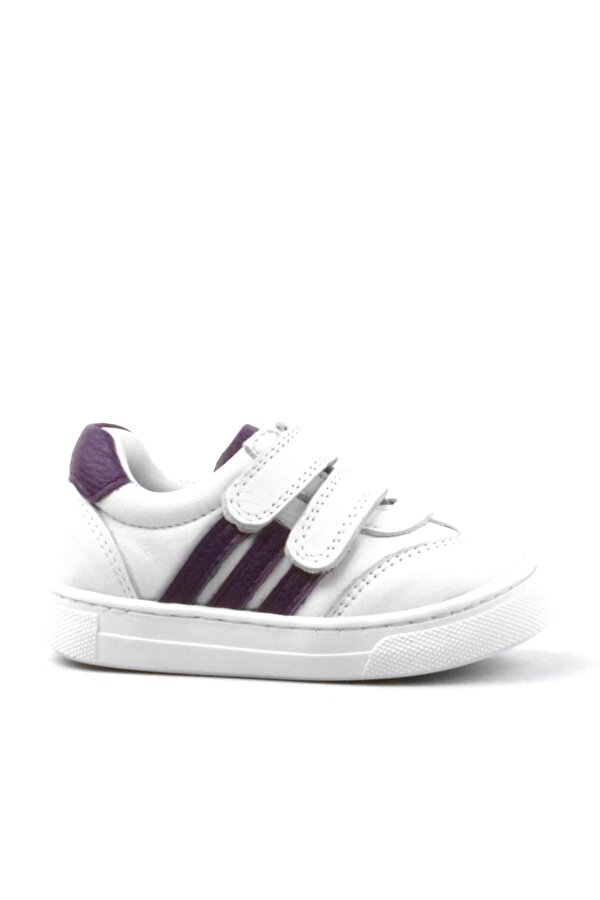 Rakerplus Hakiki Deri Beyaz-Mor Cırtlı Bebek Spor Ayakkabı Sneaker Rakerplus Hakiki Deri Beyaz-Mor Cırtlı Bebek Spor Ayakkabı Sneaker