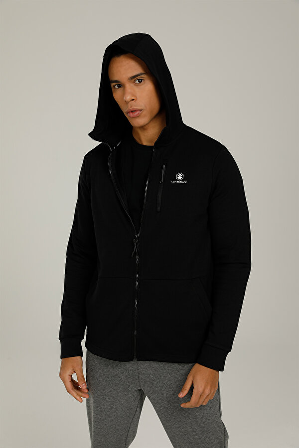Lumberjack Ct1029 Dima Full Zip Hood Черный Мужчина Толстовка На Молнии