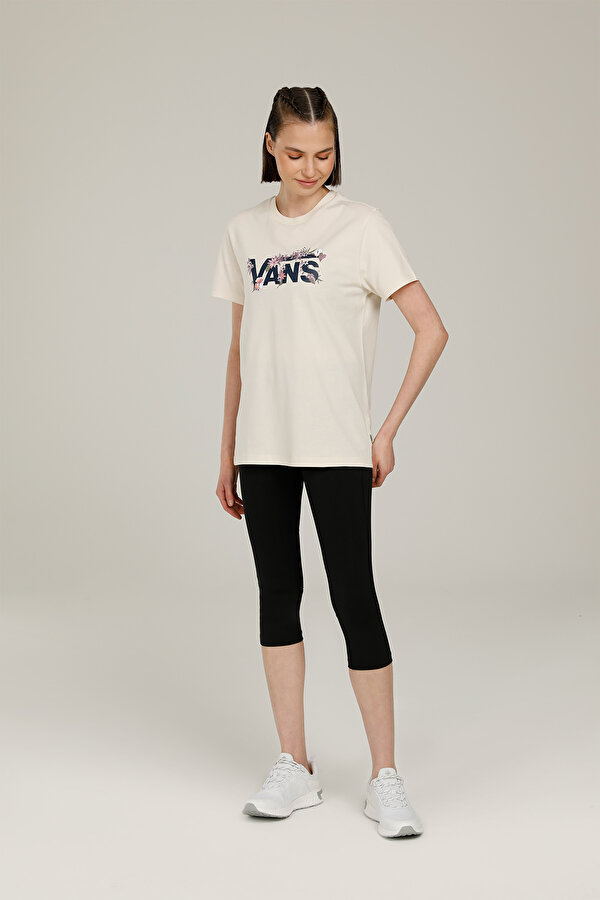 Vans WM DROP V FLORAL BF-B Beyaz Kadın Kısa Kol T-Shirt