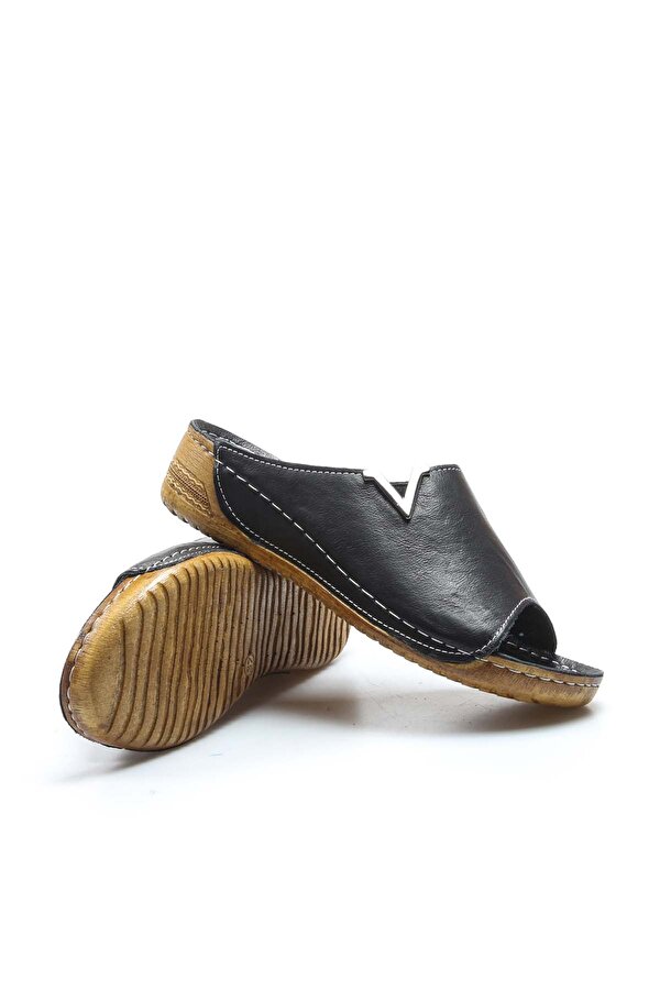 Fast Step Hakiki Deri Kadın Düz Terlik 972ZA211