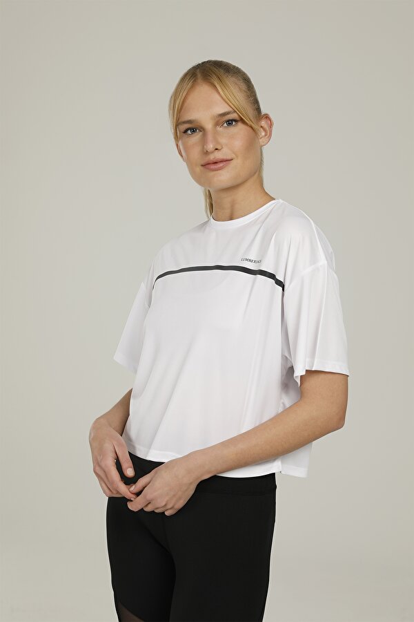 Lumberjack CT192 LENA T-SHIRT Beyaz Kadın Kısa Kol T-Shirt
