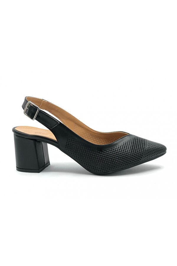 Kocamanlar Feles Lazer Detaylı Kadın Topuklu Ayakkabı