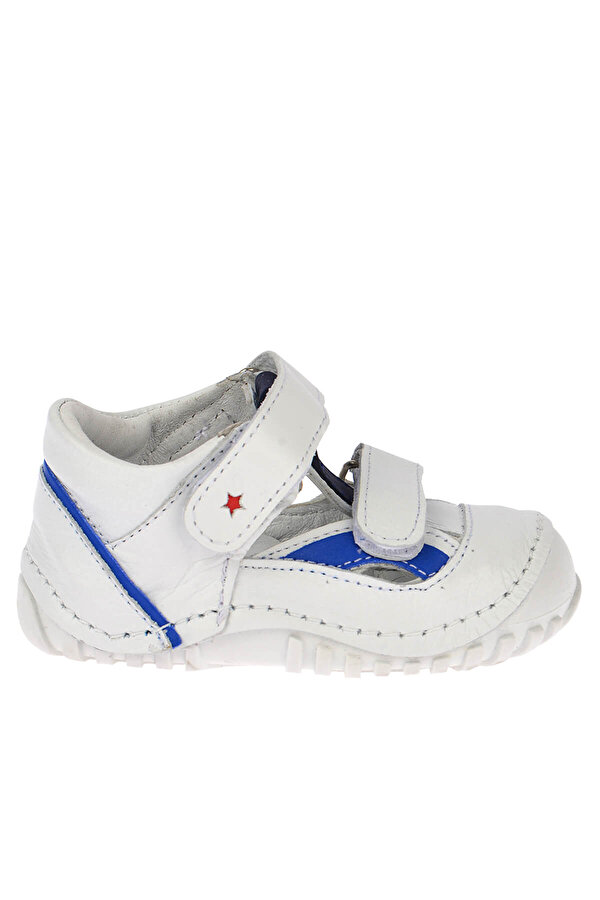 Kiko Kids Teo 112 %100 Deri Cırtlı Erkek Çocuk Sneaker Ayakkabı BEYAZ