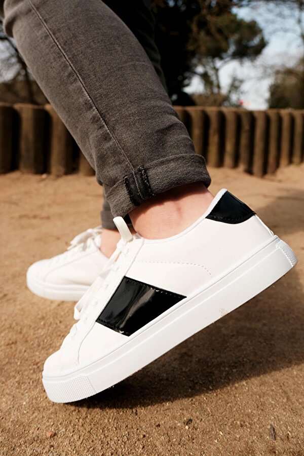 Walky - London Beyaz - Siyah Kadın Spor Sneaker Ayakkabı