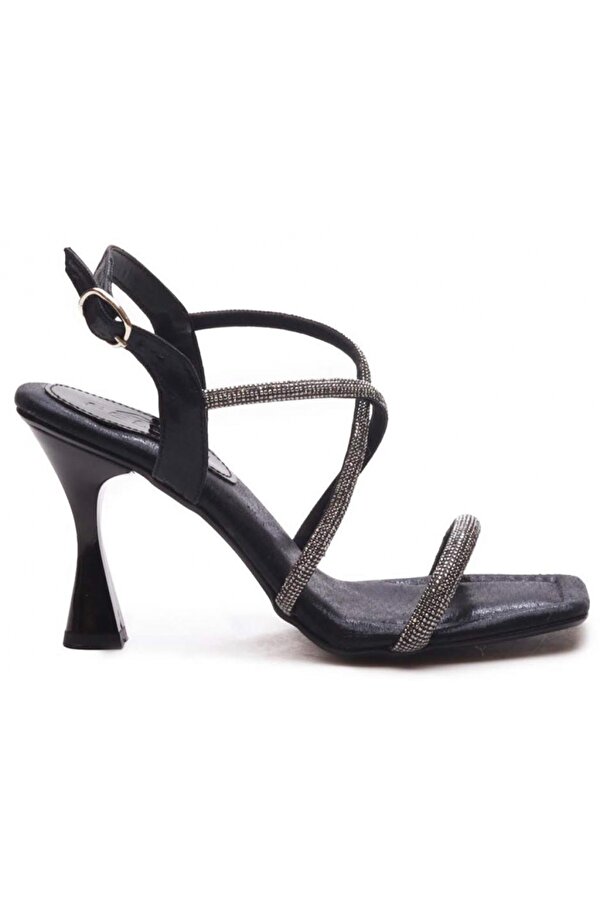 Kocamanlar Feles Kadeh Topuk Ortapedik Bant Taşlı Abiye Kadın Topuklu Ayakkabı