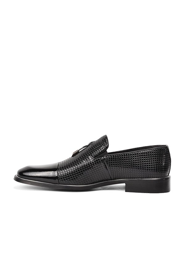 FOSCO 1588 Siyah Rugan Erkek Hakiki Deri Klasik Ayakkabı