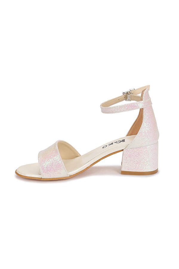 Kiko Kids Kiko 769 Kum Simli Günlük Kız Çocuk 3 Cm Topuk Sandalet Ayakkabı Sedef