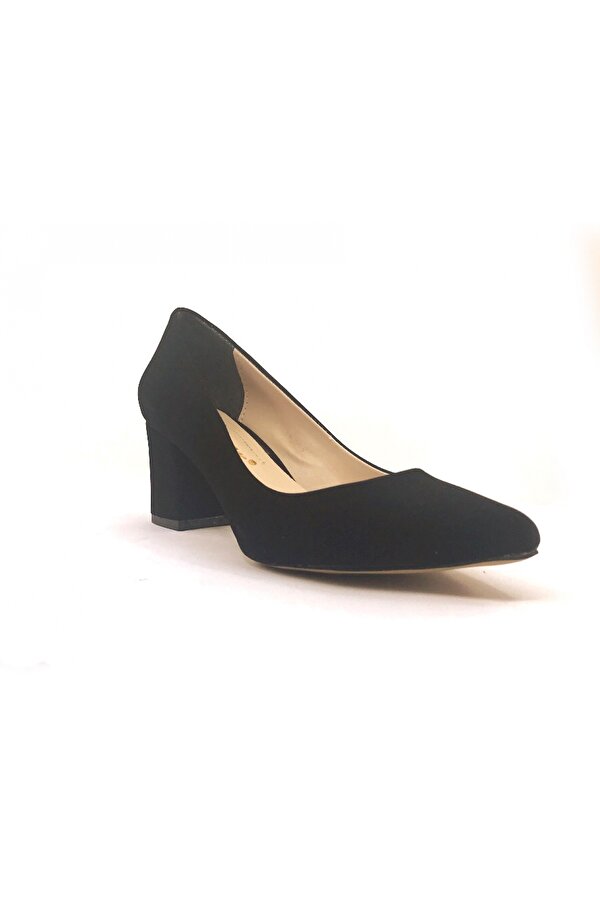 Ayakkabımood Blnr 6 Cm Siyah Süet Kadın Topuklu Ayakkabı