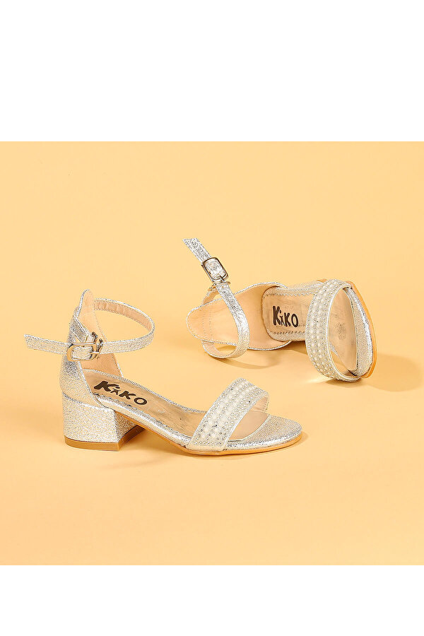 Kiko Kids Kiko 765 Çatlak Günlük Kız Çocuk 3 Cm Topuk Sandalet Ayakkabı Gümüş