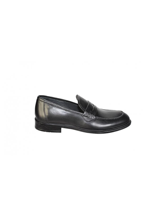 Yazkış Ayakkabı YAZKIŞ Erkek Siyah Bağcıksız Hakiki Deri Klasik Ayakkabı