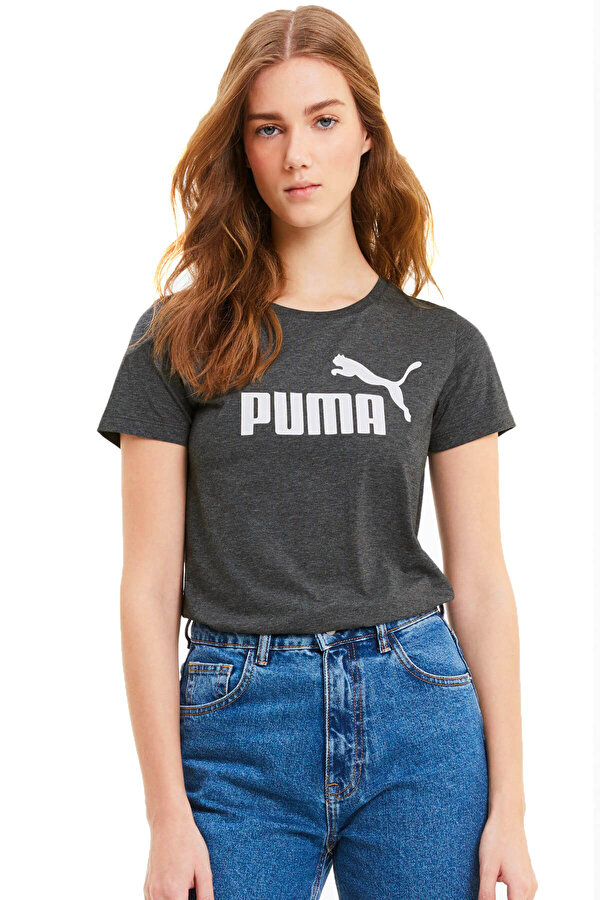 Puma Ess Logo Heather Tee Kadın Tişört 85212701