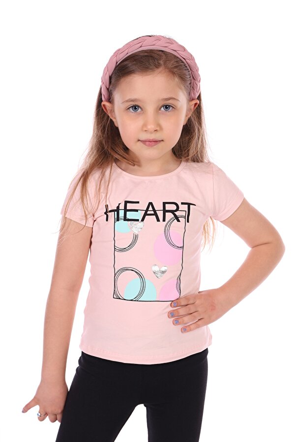 Toontoy Kız Bebek Heart Baskılı Tişört