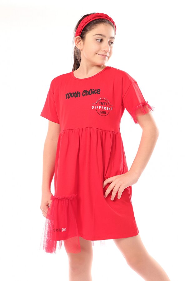 Toontoy Kız Çocuk Youth Choice Baskılı Tüllü Elbise