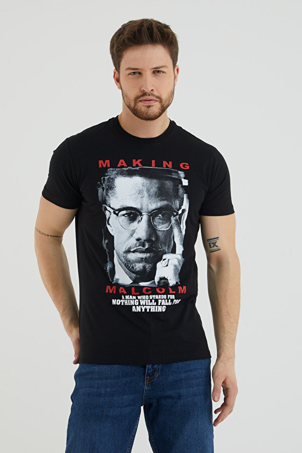 Viking Jeans Making Yazı Baskılı Bisiklet Yaka Battal Tshirt