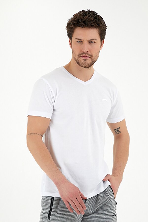 Slazenger SARGON I Erkek T-Shirt Beyaz