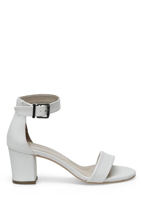 Butigo S1100-1 2FX Beyaz Kadın Topuklu Sandalet