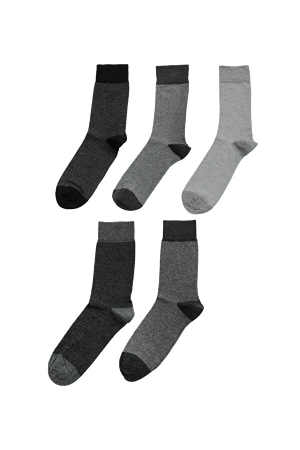 Polaris CIZGI 5 LI SKT-M 2PR Siyah Erkek Soket Çorap