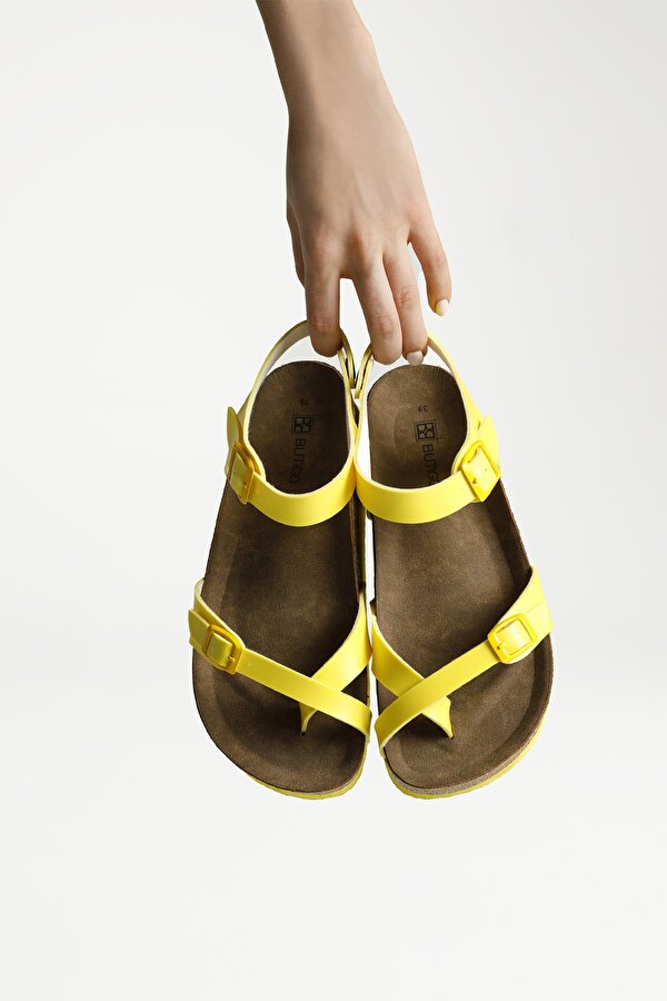 Butigo MİTSU 1FX Sarı Kadın Düz Sandalet