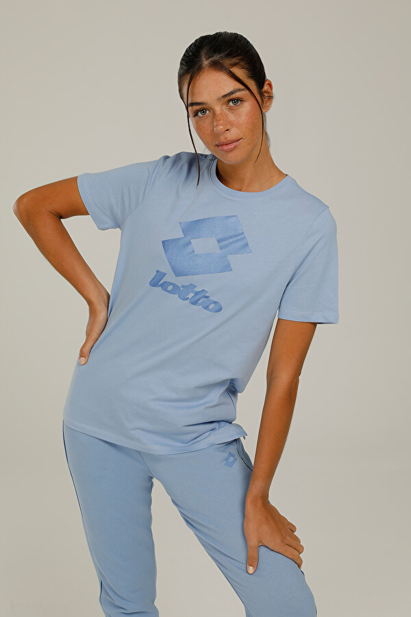 Lotto ELSA T-SHIRT 2FX Mavi Kadın Kısa Kol T-Shirt