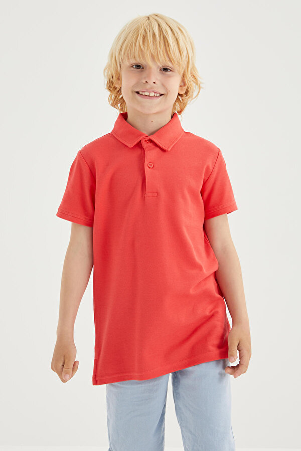 Tommy Life Coral Klasik Kısa Kollu Polo Yaka Erkek Çocuk T-Shirt - 10962
