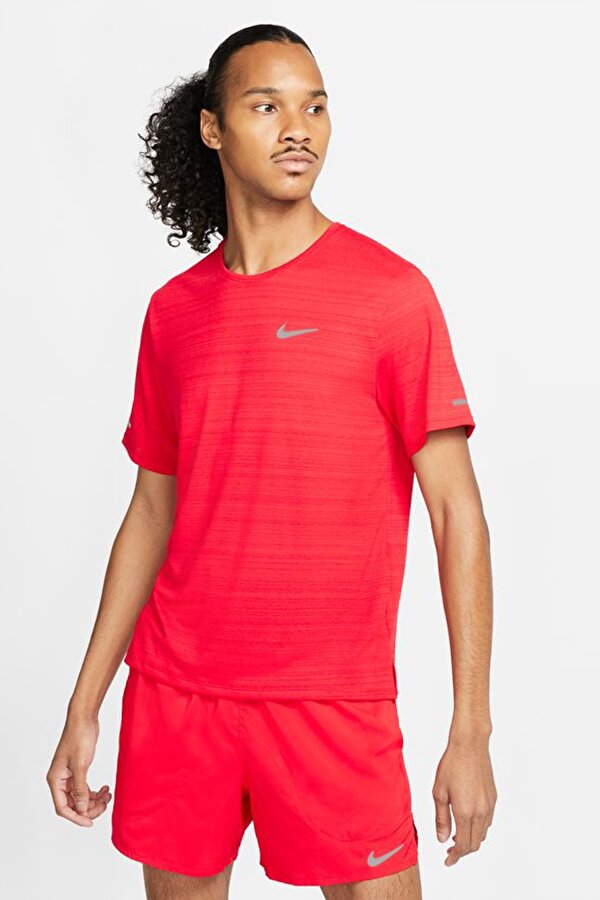 Nike DRI-FIT MILER Kırmızı Erkek Kısa Kol T-Shirt