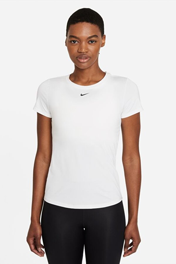 Nike W NK ONE DF SS SLIM TOP Beyaz Kadın Kısa Kol T-Shirt