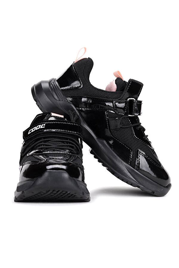 Kiko Kids Paris Cırtlı Kız Çocuk Spor Ayakkabı Siyah