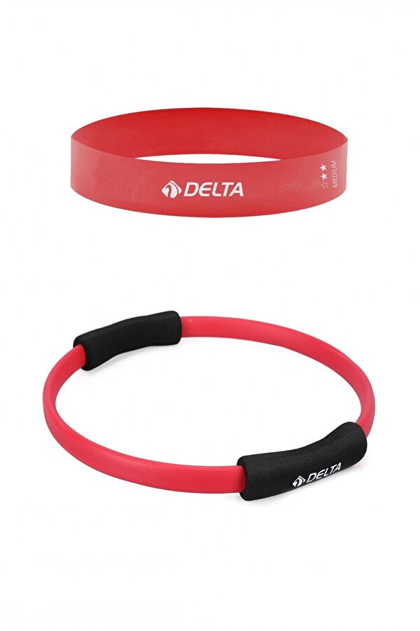 Delta Pilates Çemberi Aerobik Squat Bandı Seti Lateks Direnç Lastiği