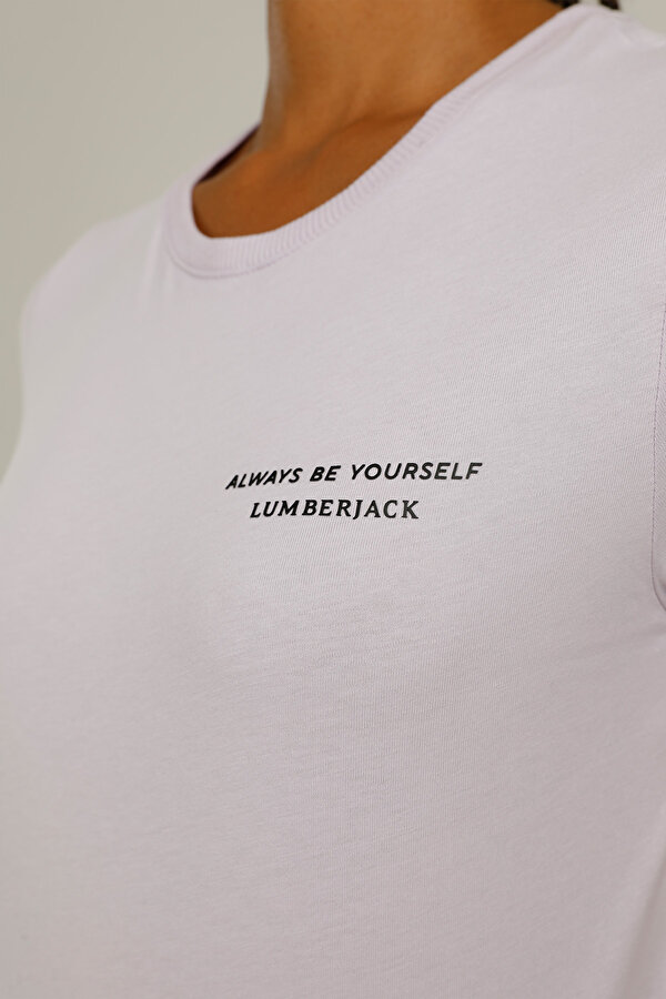 Lumberjack Anna C Neck Slogan T-Shir Фиолетовый 008 Женщина Футболка