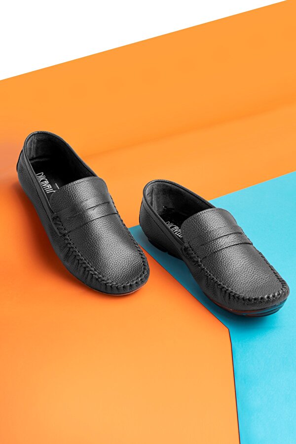 Ducavelli Artsy Hakiki Deri Erkek Günlük Ayakkabı, Rok Loafer Ayakkabı