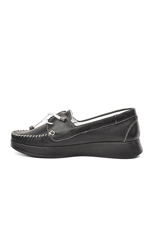 Clavi 106 Siyah Hakiki Deri Kadın Günlük Ayakkabı