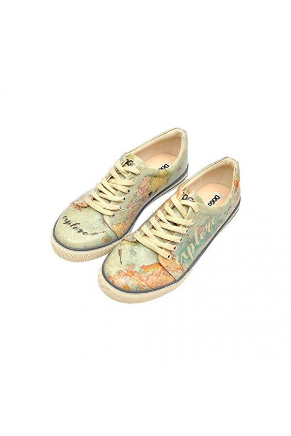 Dogo Kadın Vegan Deri Mavi Sneakers - Explore Tasarım Tasarım Baskılı Vegan Ürün Dogo Kadın Vegan Deri Mavi Sneakers - Explore Tasarım Tasarım Baskılı Vegan Ürün