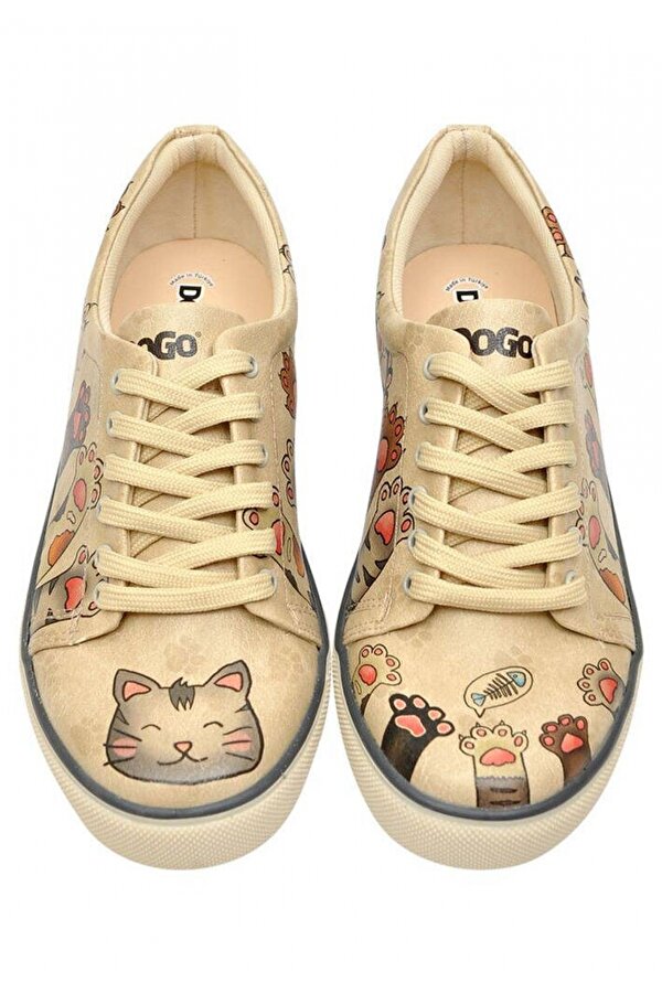 Dogo Kadın Vegan Deri Bej Sneakers - Yummy Tasarım Tasarım Baskılı Vegan Ürün Dogo Kadın Vegan Deri Bej Sneakers - Yummy Tasarım Tasarım Baskılı Vegan Ürün