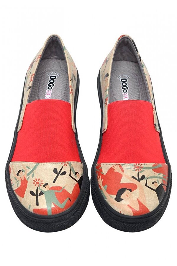 Dogo Kadın Vegan Deri Çok Renkli Slip On Sneakers - Dance Tasarım Tasarım Baskılı Vegan Ürün Dogo Kadın Vegan Deri Çok Renkli Slip On Sneakers - Dance Tasarım Tasarım Baskılı Vegan Ürün