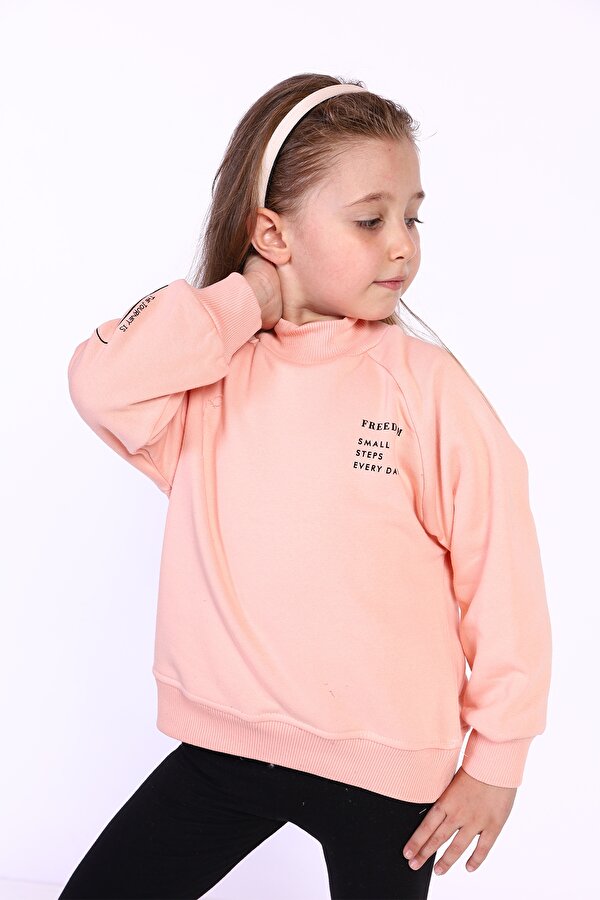 Toontoy Kız Çocuk Baskılı İçi Pamuklu Sweatshirt