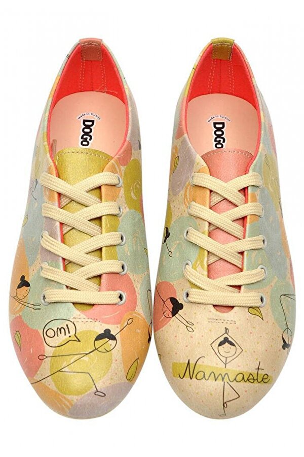 Dogo Kadın Vegan Deri Çok Renkli Günlük Ayakkabı - Namaste Tasarım Tasarım Baskılı Vegan Ürün