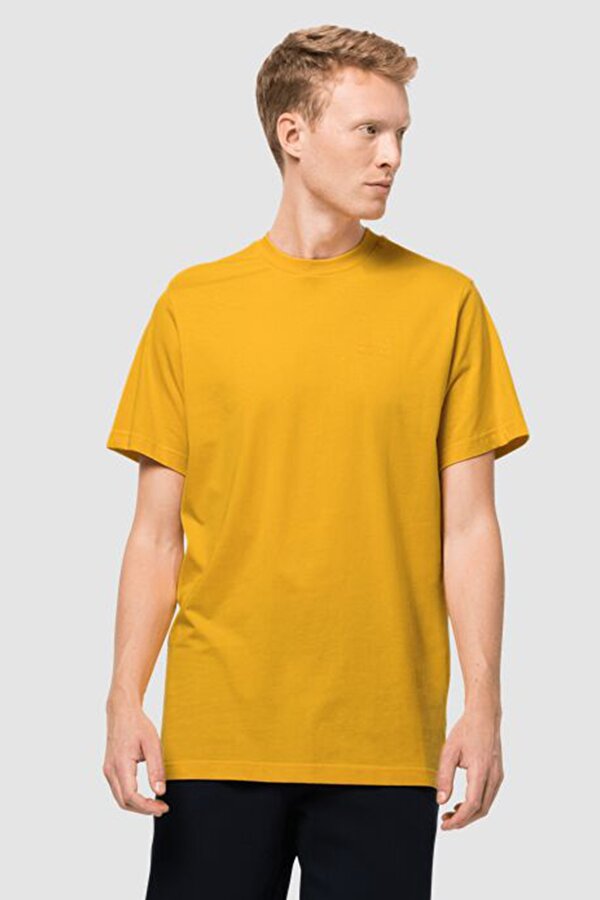 Jack Wolfskin ESSENTIAL T M Sarı Erkek Kısa Kol T-Shirt