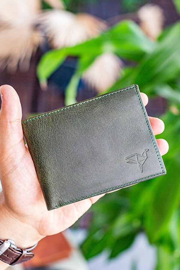 Garbalia Venice Crazy Deri Erkek Kartlık Cüzdan Crazy Yeşil