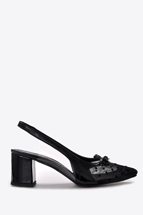 Vizon Ayakkabı Kadın Siyah Klasik Topuklu Ayakkabı VZN22Y-032