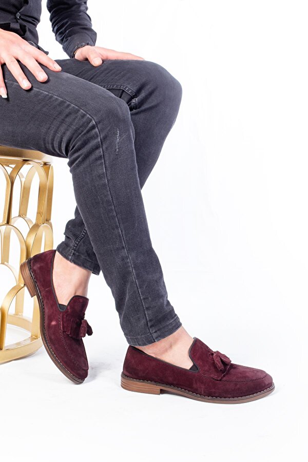 Limoya Bordo Süet Klasik Ayakkabı
