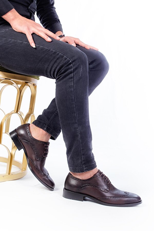 Limoya Hakiki Deri Kahverengi Erkek Klasik Ayakkabı