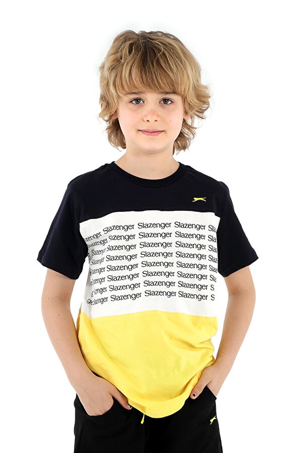 Slazenger PARS Erkek Çocuk T-Shirt Beyaz / Lacivert