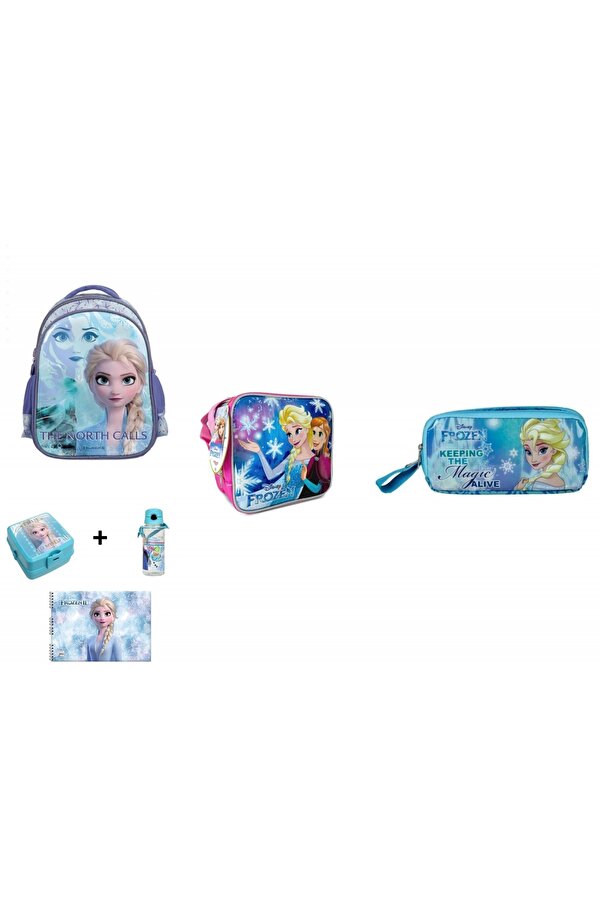 Frozen 2-The North Calls Mavi Okul Çantası  ve Seti (6 PARÇA)